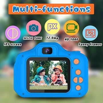 Dylanto Upgrade Kids Selfie Camera, Christmas Birthday Gifts for Boys Age 3-9, HD Digital Video Came...