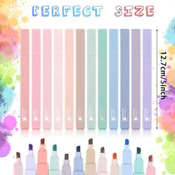 12 Pieces Aesthetic Bible Highlighters and Pens No Bleed with Chisel Tip Pastel Markers Multicolor K...