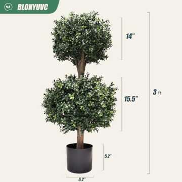 Artificial Boxwood Double Ball Topiary Trees for Home Decor