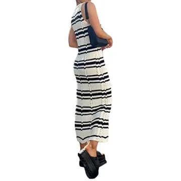 NUFIWI Women Sexy Knitted Halter Dress for Summer Style