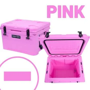 CAMP-ZERO 40L-42 Quart Hard Cooler Ice Chest, Perfect for Drinks, Beach, Picnics, Boating, Hunting, Camping and Travel with 4 Molded-in Cup Holders and Comfort Grip Handles