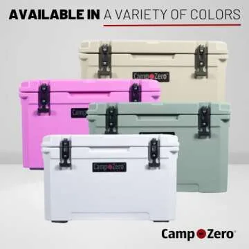 CAMP-ZERO 40L-42 Quart Hard Cooler Ice Chest, Perfect for Drinks, Beach, Picnics, Boating, Hunting, Camping and Travel with 4 Molded-in Cup Holders and Comfort Grip Handles