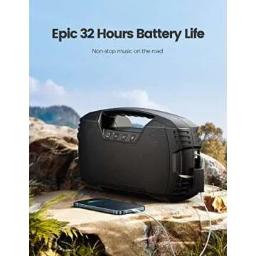 IPX7 Waterproof Bluetooth Speaker, 40W(60 Peak) Portable Wireless Speakers with Subwoofer, 32H Playtime, Stereo Loud Sound, Deep Bass, Bluetooth 5.0 with Handle for Pool, Beach, Outdoor, Gifts