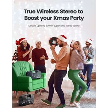 IPX7 Waterproof Bluetooth Speaker, 40W(60 Peak) Portable Wireless Speakers with Subwoofer, 32H Playtime, Stereo Loud Sound, Deep Bass, Bluetooth 5.0 with Handle for Pool, Beach, Outdoor, Gifts