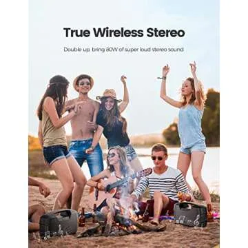 IPX7 Waterproof Bluetooth Speaker, 40W(60 Peak) Portable Wireless Speakers with Subwoofer, 32H Playtime, Stereo Loud Sound, Deep Bass, Bluetooth 5.0 with Handle for Pool, Beach, Outdoor, Gifts