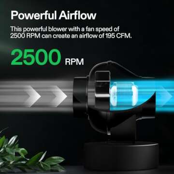 VIVOSUN D4 4 Inch 195 CFM Inline Duct Ventilation Fan HVAC Vent Blower for Hydroponics Grow Tent