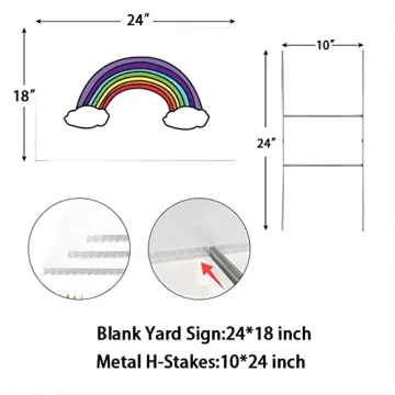 WENWELL Blank Yard Signs Set with H Metal Stakes