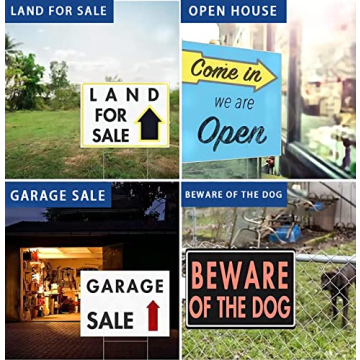 WENWELL Blank Yard Signs Set with H Metal Stakes