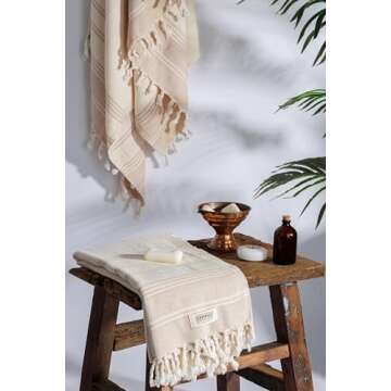 DEMMEX Organic Turkish Cotton Ultra Soft Bath Towel - Luxury Oversized Peshtemal for Bathroom, Bath ...