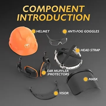 TOOLIOM Chainsaw Helmet Safety Forestry Helmet Safety Protective Helmet with Anti-Fog Goggles