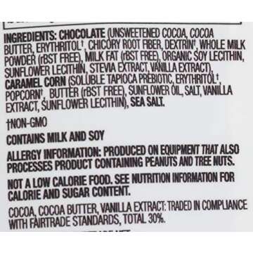 Lily's Sweets, Milk Chocolate Style Caramel Popcorn, 3.5 Ounce