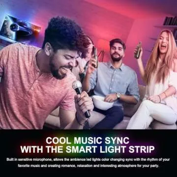 UNICROWN 100ft Waterproof LED Strip Lights - RGB & Music Sync