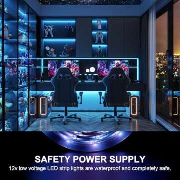 UNICROWN 100ft Waterproof Led Strip Lights - 5050 RGB Led Lights Strips and 16 Million Color Changing with Bluetooth Music Sync App Remote Controller for Home Bedroom Party (12v, 6 Rolls of 16.4ft)