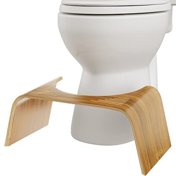 Stylish Squatty Potty Slim Teak Toilet Stool for Healthy Relief