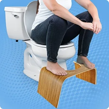 Stylish Squatty Potty Slim Teak Toilet Stool for Healthy Relief