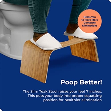 Stylish Squatty Potty Slim Teak Toilet Stool for Healthy Relief