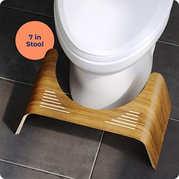 Stylish Squatty Potty Slim Teak Toilet Stool for Healthy Relief