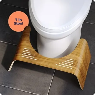 Stylish Squatty Potty Slim Teak Toilet Stool for Healthy Relief