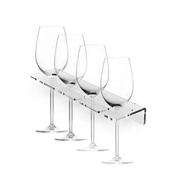 Wine Glass Holder Tall Glass Holder Wall Mounted Acrylic Wine Glass Holder Wine Glass Display Rack Tableware Wine Glass Storage Rack（Transparent 2 pieces ）