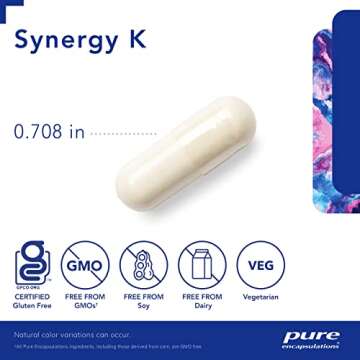 Pure Encapsulations Synergy K Vitamins K1 K2 D3 for Bone Health