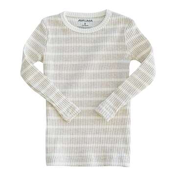 AVAUMA Baby Boys Girls Pajama Set 6M-7T Kids Cute Toddler Snug fit Pjs Cotton Sleepwear (Stripe_Beig...