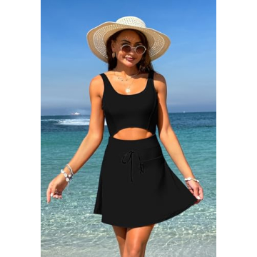 Stylish Pink Queen Women's Cutout One Piece Skirt Swimsuit