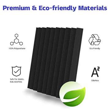 12 Pack Acoustic Panels, 12"X 12"X1" Sound Proof Foam Panels, High Density Soundproof Wall Panels for Home Studio, Acoustic Foam Wedges Absorbing Noise (Black)