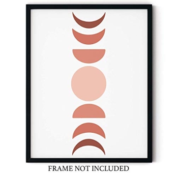 Stunning Moon Phases Artwork - Copper Hued Print 11x14