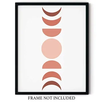 Stunning Moon Phases Artwork - Copper Hued Print 11x14
