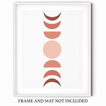 Stunning Moon Phases Artwork - Copper Hued Print 11x14
