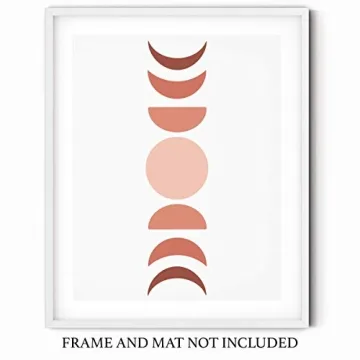 Stunning Moon Phases Artwork - Copper Hued Print 11x14
