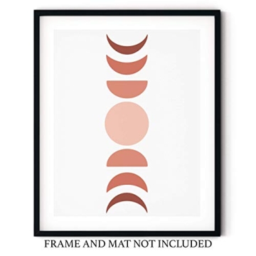 Stunning Moon Phases Artwork - Copper Hued Print 11x14