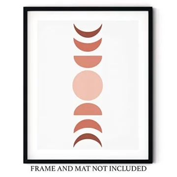 Stunning Moon Phases Artwork - Copper Hued Print 11x14