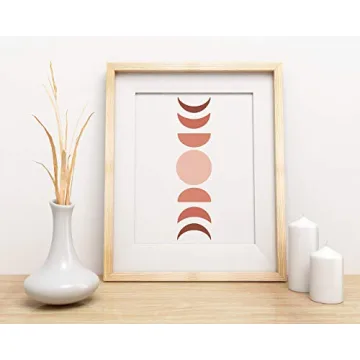Stunning Moon Phases Artwork - Copper Hued Print 11x14