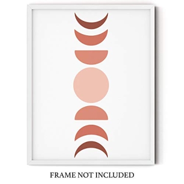 Stunning Moon Phases Artwork - Copper Hued Print 11x14