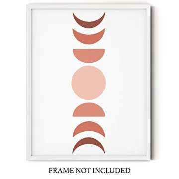 Stunning Moon Phases Artwork - Copper Hued Print 11x14