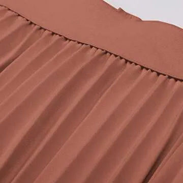 Grace Karin Pleated Chiffon A-Line Midi Skirt for Women