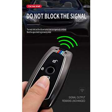 Bradegeve Key Fob Cover Case, Keychain, Metal Shell Cover Compatible for BMW 1 3 4 5 6 7 Series X3 X...