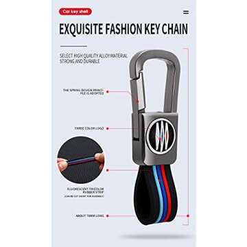 Bradegeve Key Fob Cover Case, Keychain, Metal Shell Cover Compatible for BMW 1 3 4 5 6 7 Series X3 X4 M5 M6 GT3 GT5 (Silver)