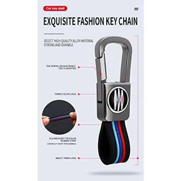 Bradegeve Key Fob Cover Case, Keychain, Metal Shell Cover Compatible for BMW 1 3 4 5 6 7 Series X3 X4 M5 M6 GT3 GT5 (Silver)