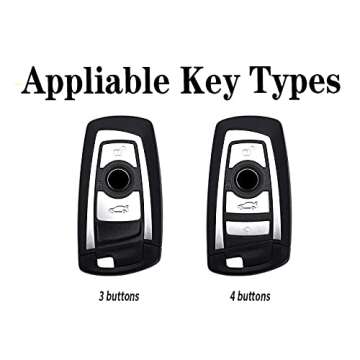 Bradegeve Key Fob Cover Case, Keychain, Metal Shell Cover Compatible for BMW 1 3 4 5 6 7 Series X3 X4 M5 M6 GT3 GT5 (Silver)