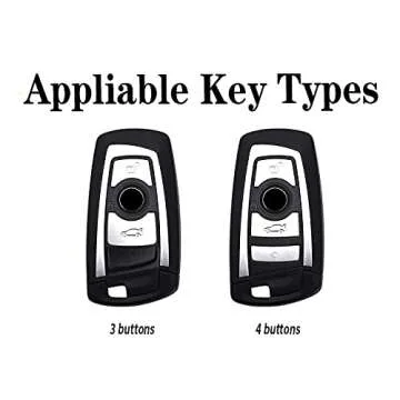 Bradegeve Key Fob Cover Case, Keychain, Metal Shell Cover Compatible for BMW 1 3 4 5 6 7 Series X3 X4 M5 M6 GT3 GT5 (Silver)