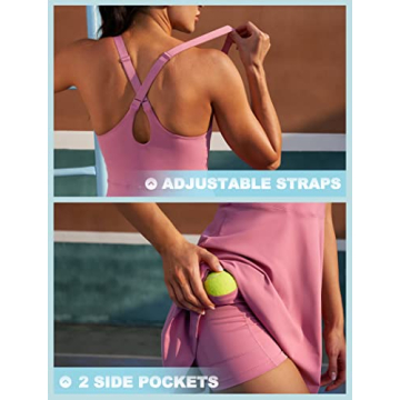 IUGA Womens Tennis Dress with Adjustable Straps & Pockets