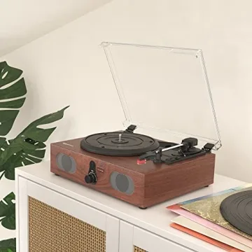 Amazon Basics Bluetooth Turntable with Built-in Speakers