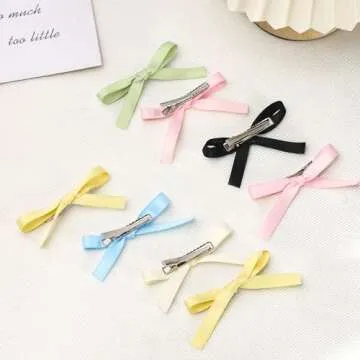 Etercycle 12PCS Cute Satin Ribbon Hair Bows for All