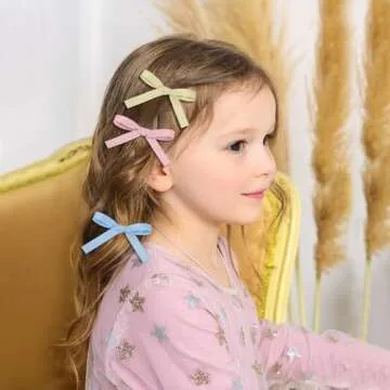 Etercycle 12PCS Cute Satin Ribbon Hair Bows for All