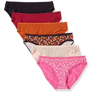 Amazon Essentials Women's Cotton Bikini Brief Underwear - Pack of 6