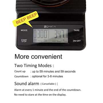 Compact BOMATA Espresso Scale with Auto Timer and Accuracy