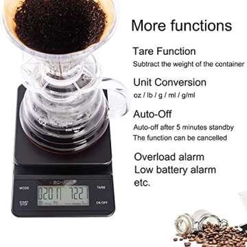 Compact BOMATA Espresso Scale with Auto Timer and Accuracy