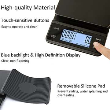 Compact BOMATA Espresso Scale with Auto Timer and Accuracy